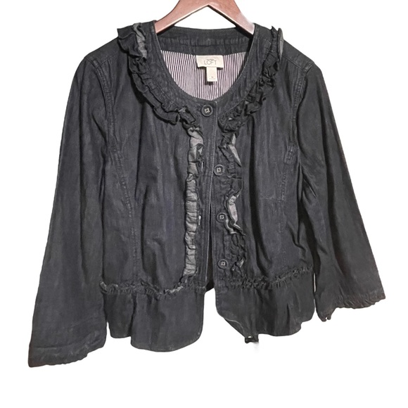 Ann Taylor LOFT Denim blazer/ jacket Size 14 - Picture 7 of 13